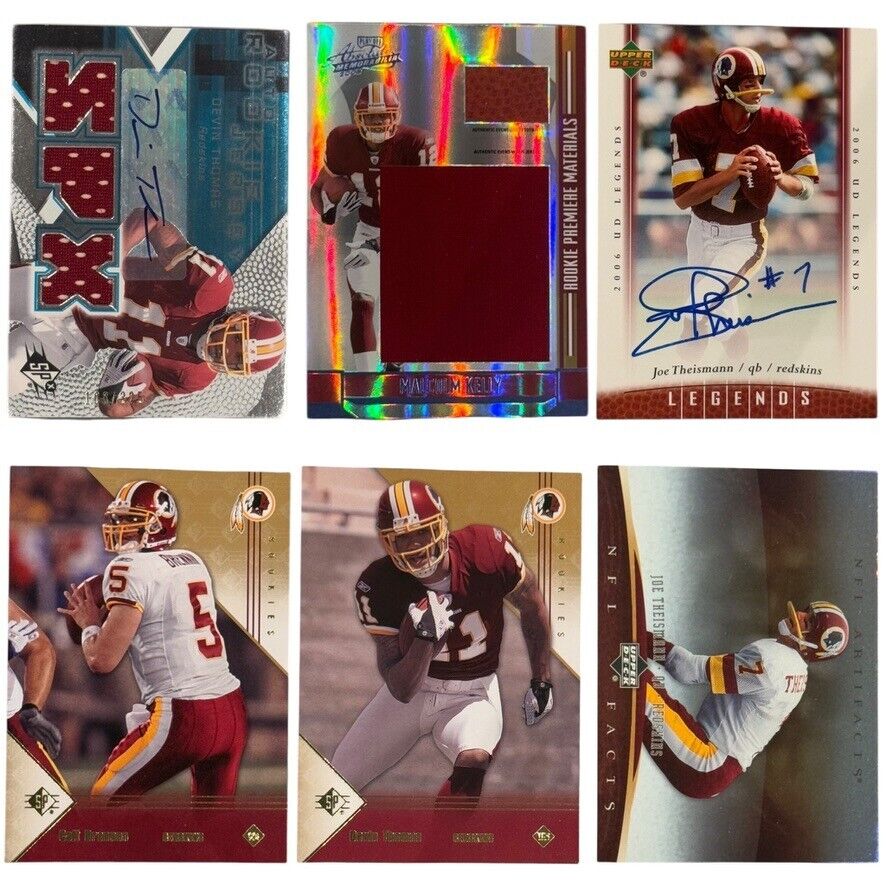 Lot of 66 Washington Redskins Cards – Vintage, Signed, Numbered, Inserts