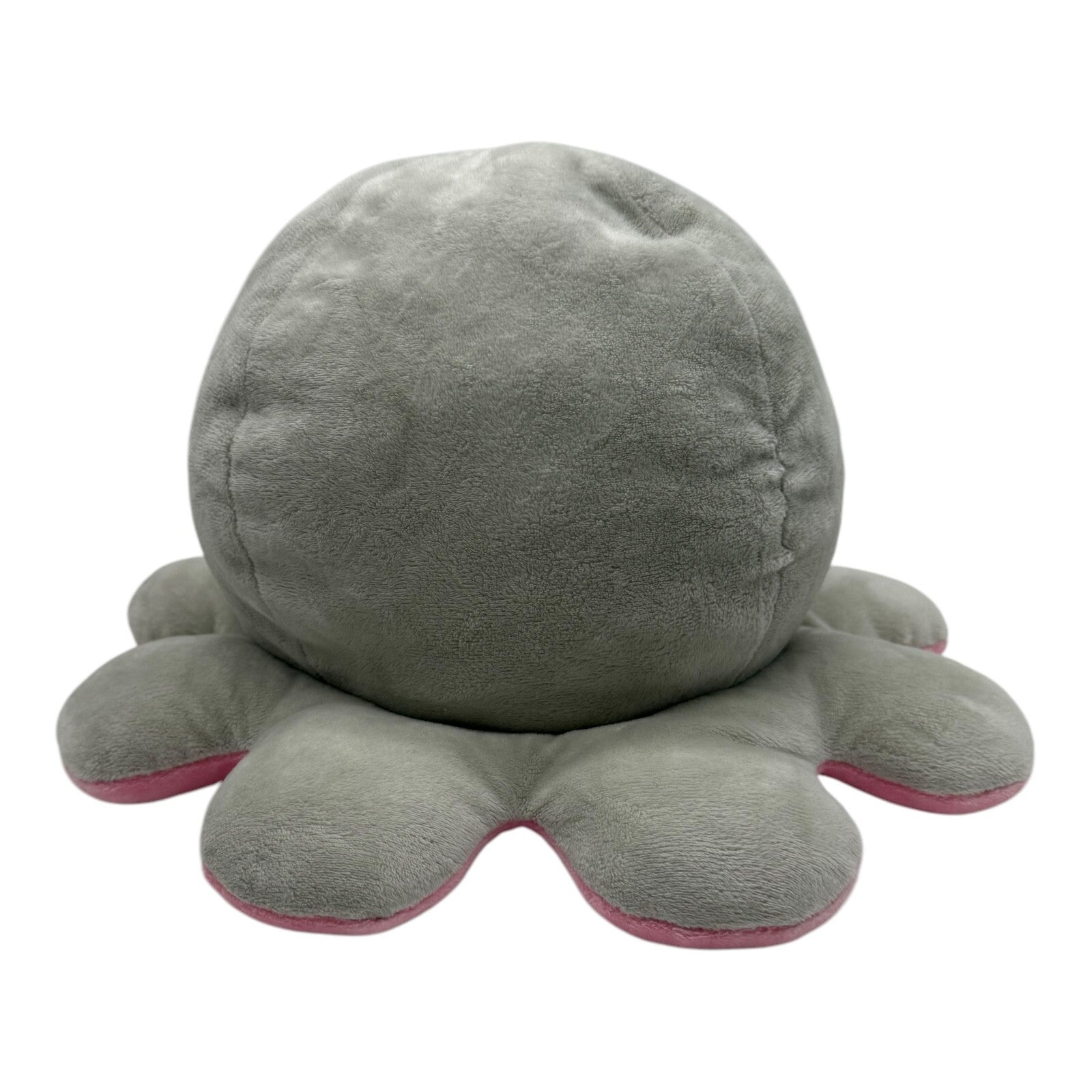 Teeturtle - The Original Reversible Octopus Plushie - Grey + Pink Rainbow Eyes
