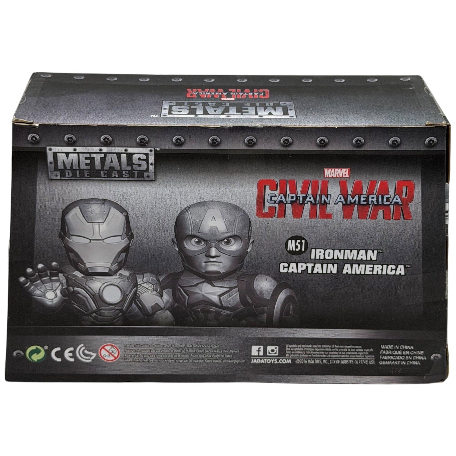 Marvel Civil War Metals Die Cast Captain America & Iron Man Hot Topic 2016