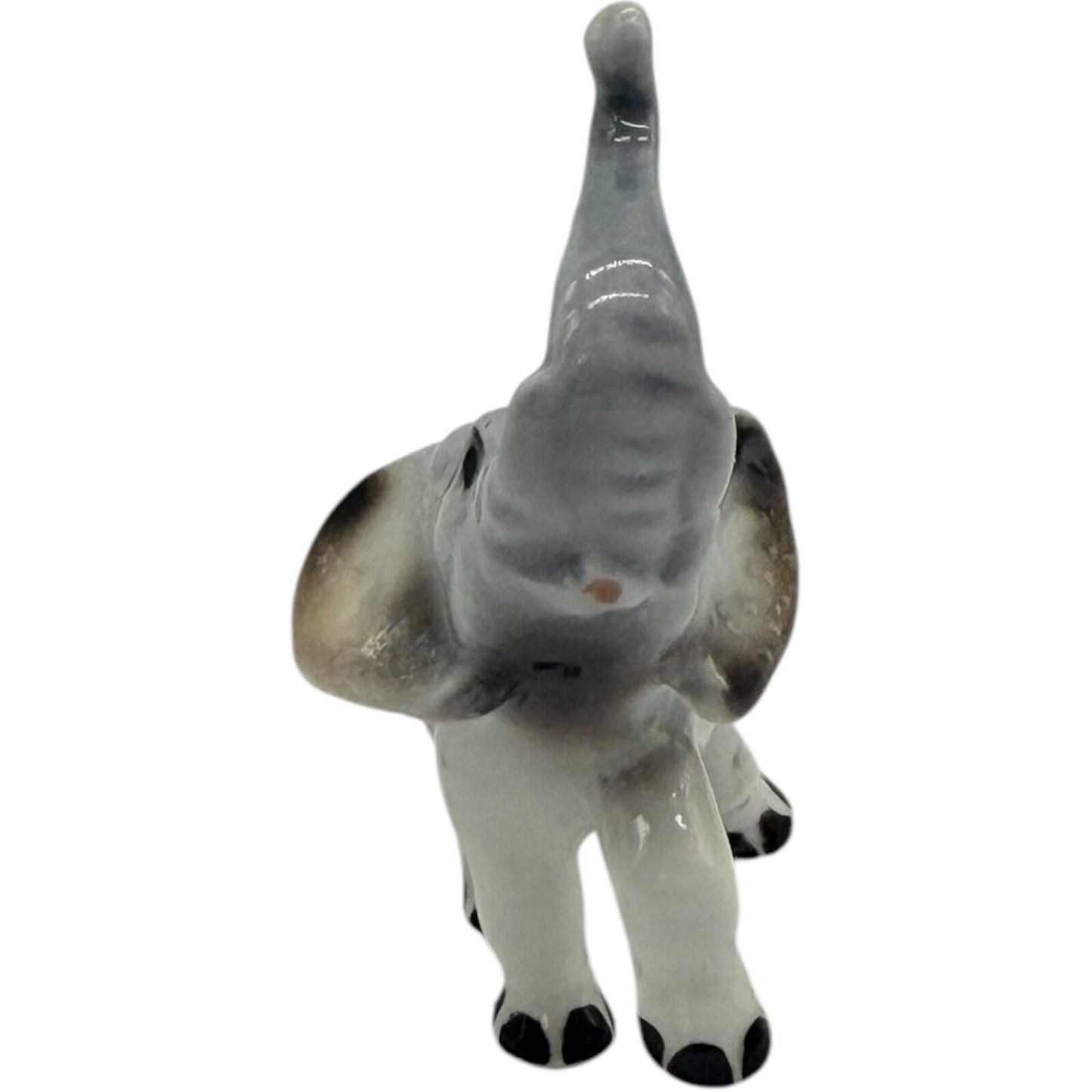 Vintage Rare Japanese Ceramic Miniature Elephant Figurines - Parent & Child