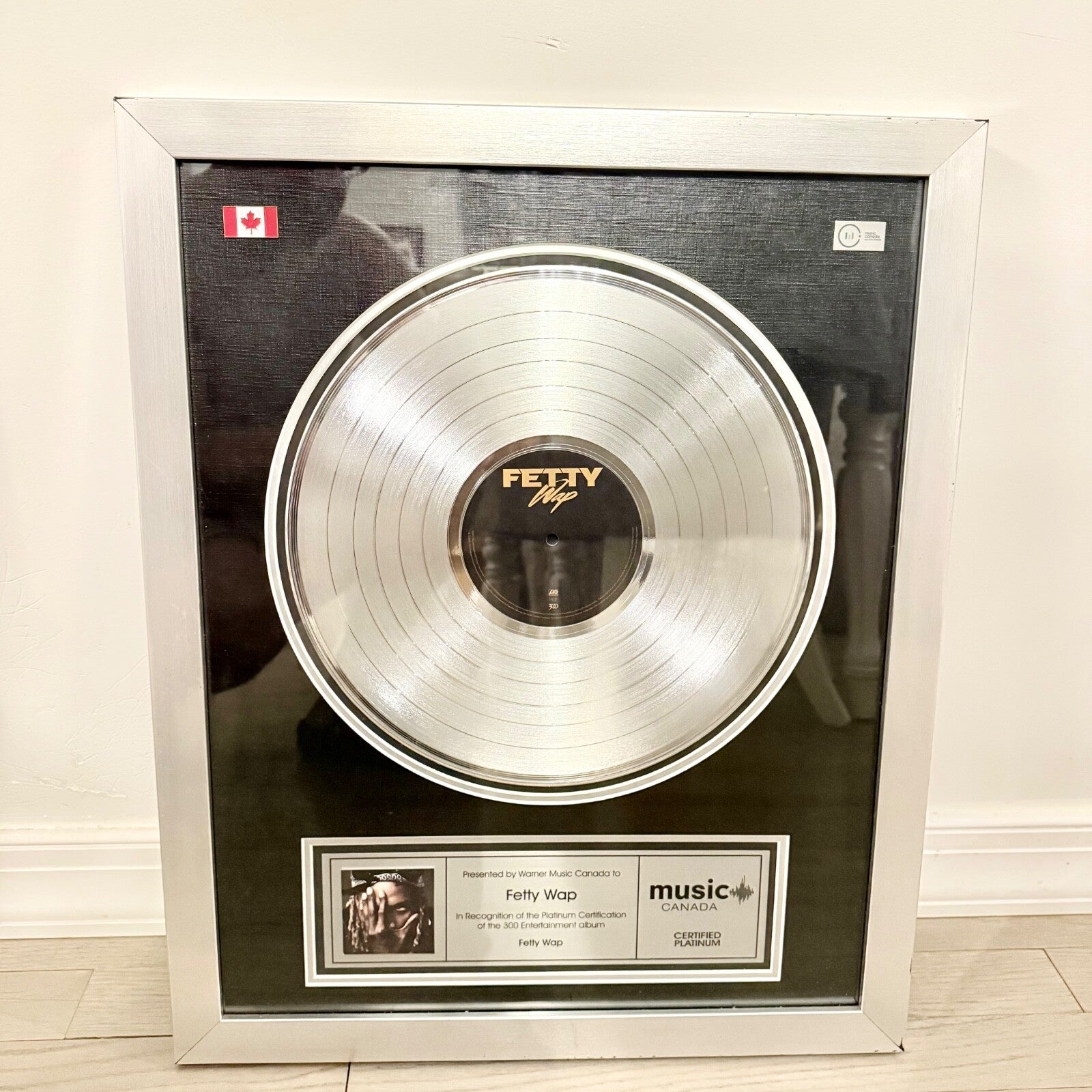 Framed Super Rare Fetty Wap 2015 Platinum Plaque - Warner Music Release