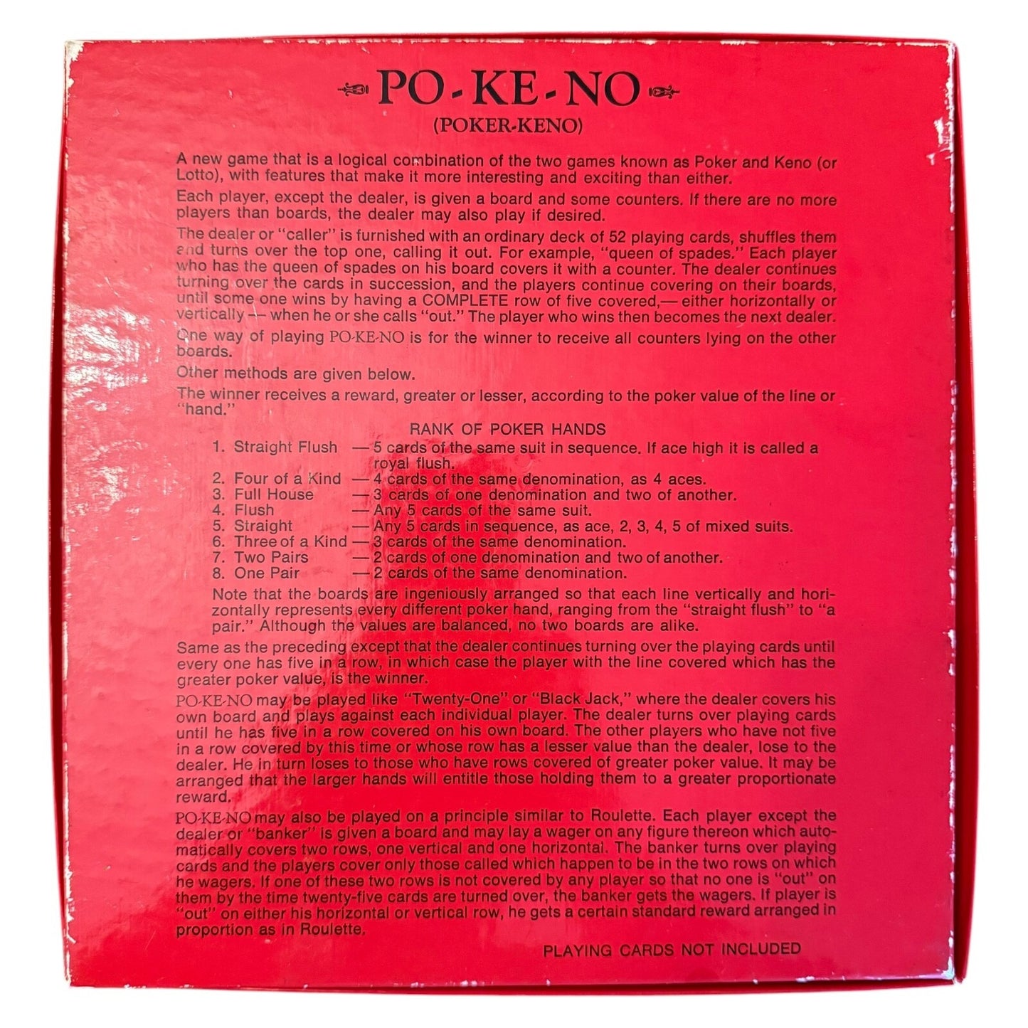 Po-Ke-No Vintage Board Game – Poker Keno Bingo Style Classic