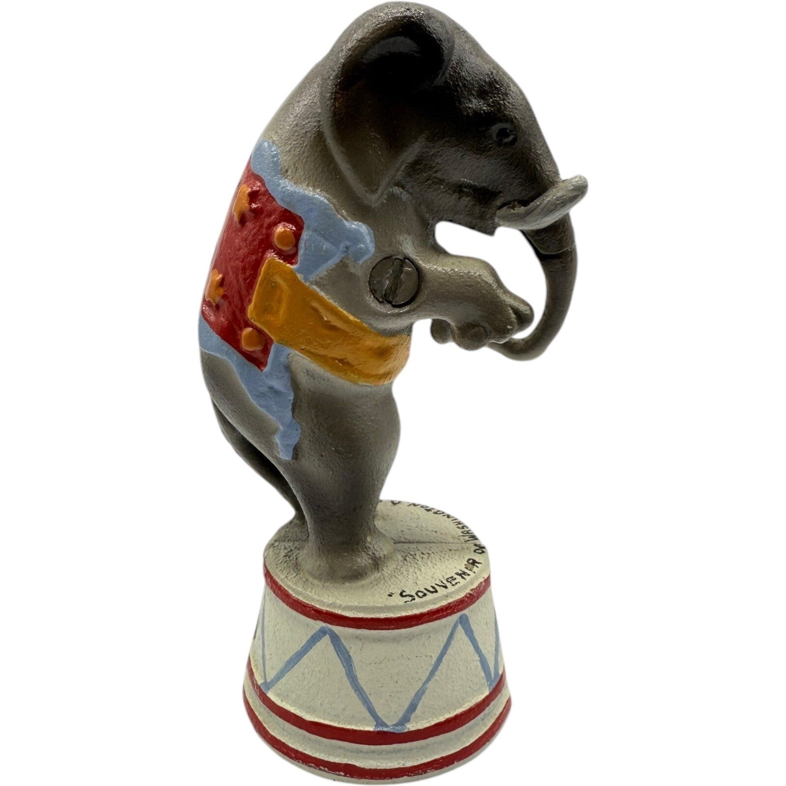 Vintage Iron Souvenir Elephant Coin Bank Cast Iron Circus Animal Washington DC