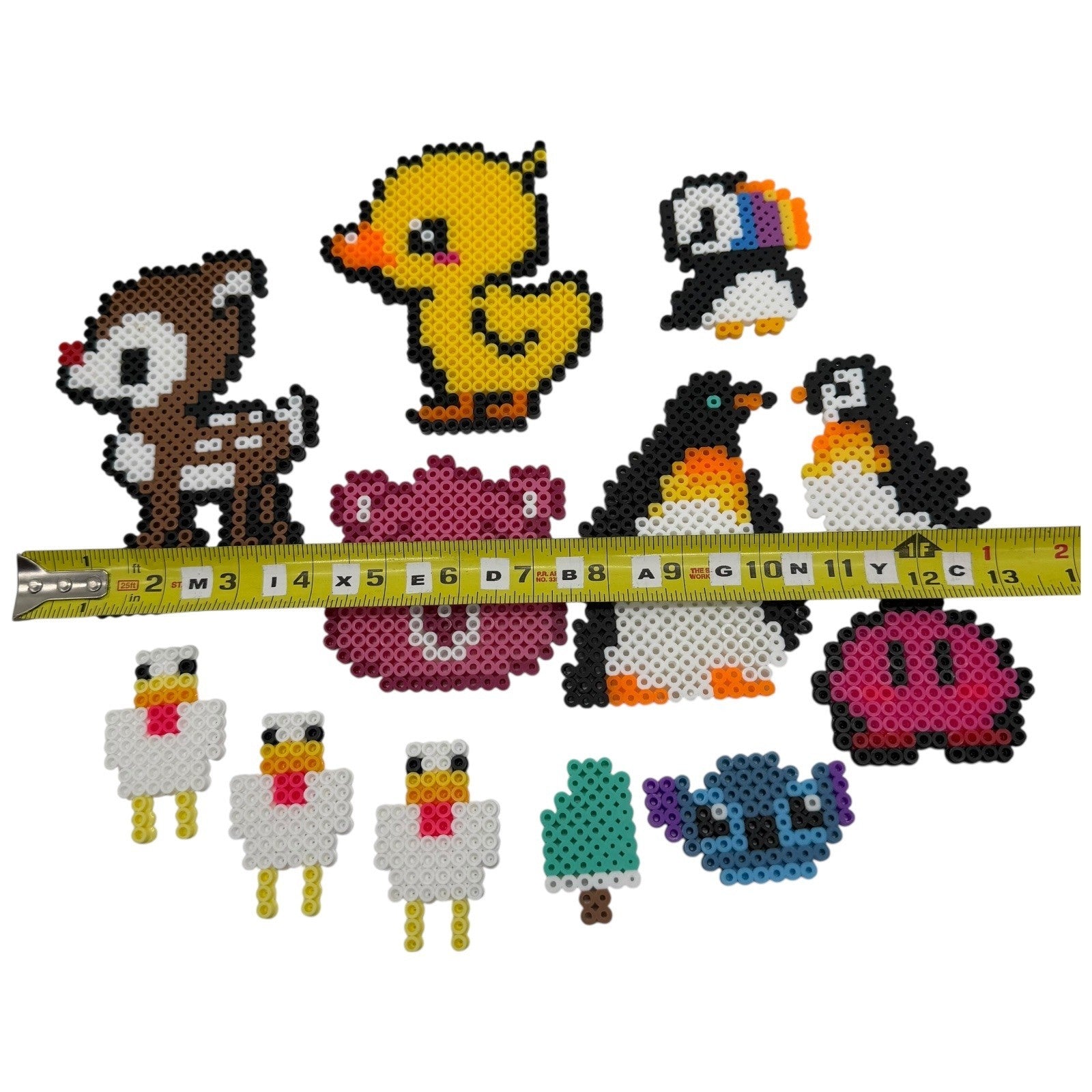 Perler Bead Art Kit Cute Animals Deer Duck Penguins Stitch Kirby Tree Craft