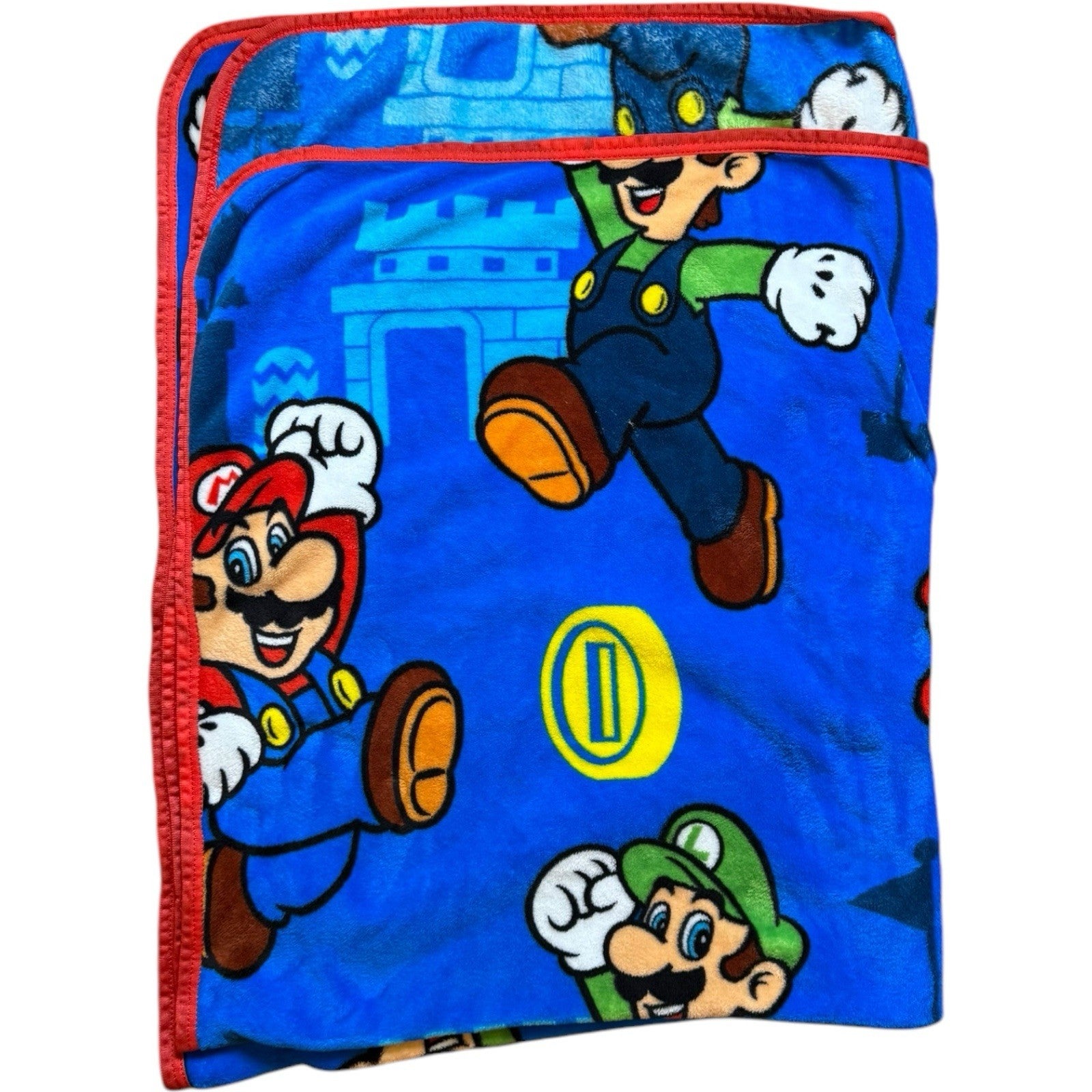 Super Mario Brothers Luigi Kids Throw Blanket Plush 46x60 Official Nintendo