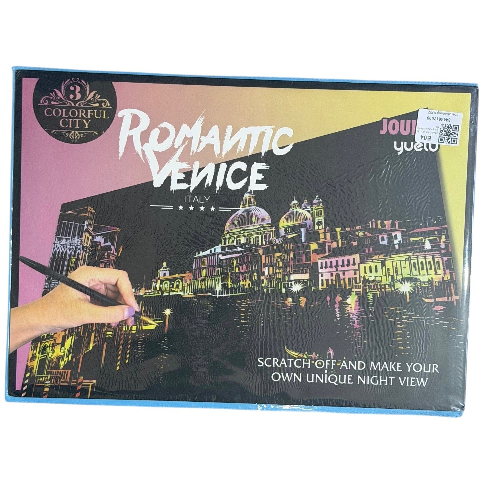 Lot of 14 Scratch Art Boards Colorful City Night View – Mixed Set No Stylus