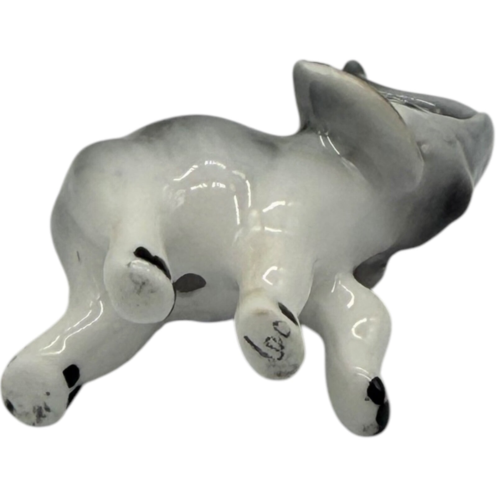 Rare Vintage Japan Ceramic Miniature Elephant Figurines - Parent & Child Set