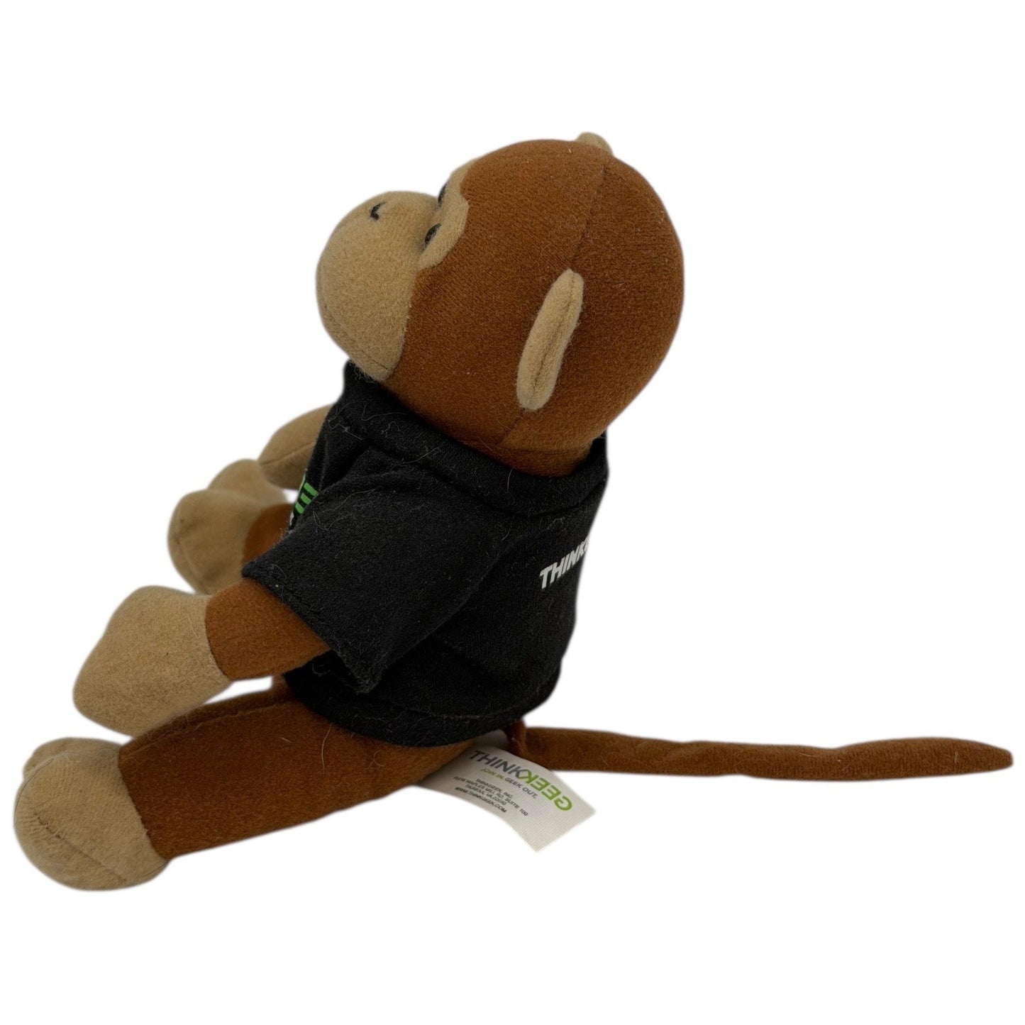 ThinkGeek Monkey Plush Toy Black Shirt Join In Geek Out