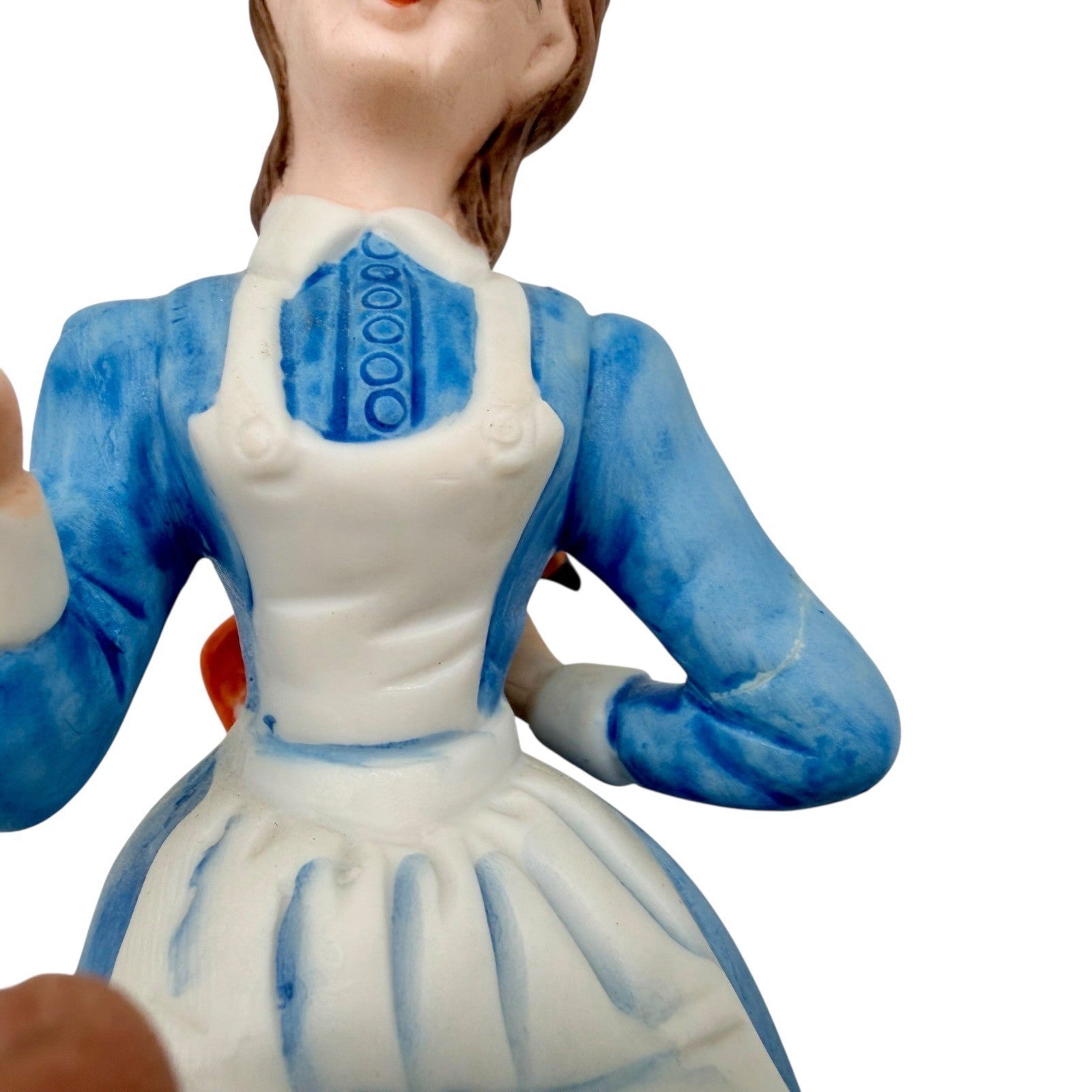 Vintage Ceramic Nurse Figurine Blue Uniform Thermometer Hot Water Bottle Bedpan