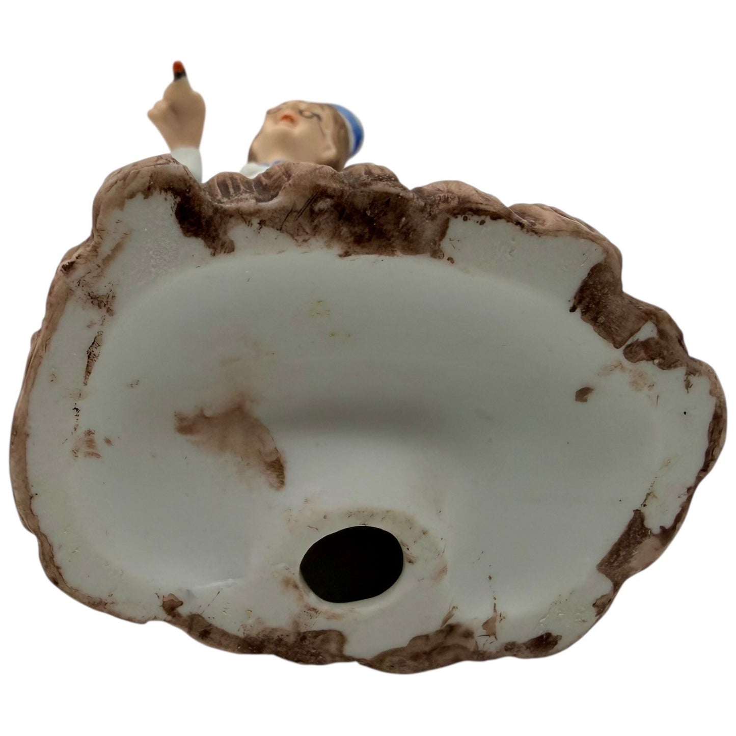 Vintage Ceramic Nurse Figurine Blue Uniform Thermometer Hot Water Bottle Bedpan