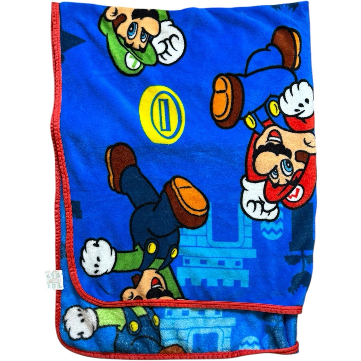 Super Mario Brothers Luigi Kids Throw Blanket Plush 46x60 Official Nintendo