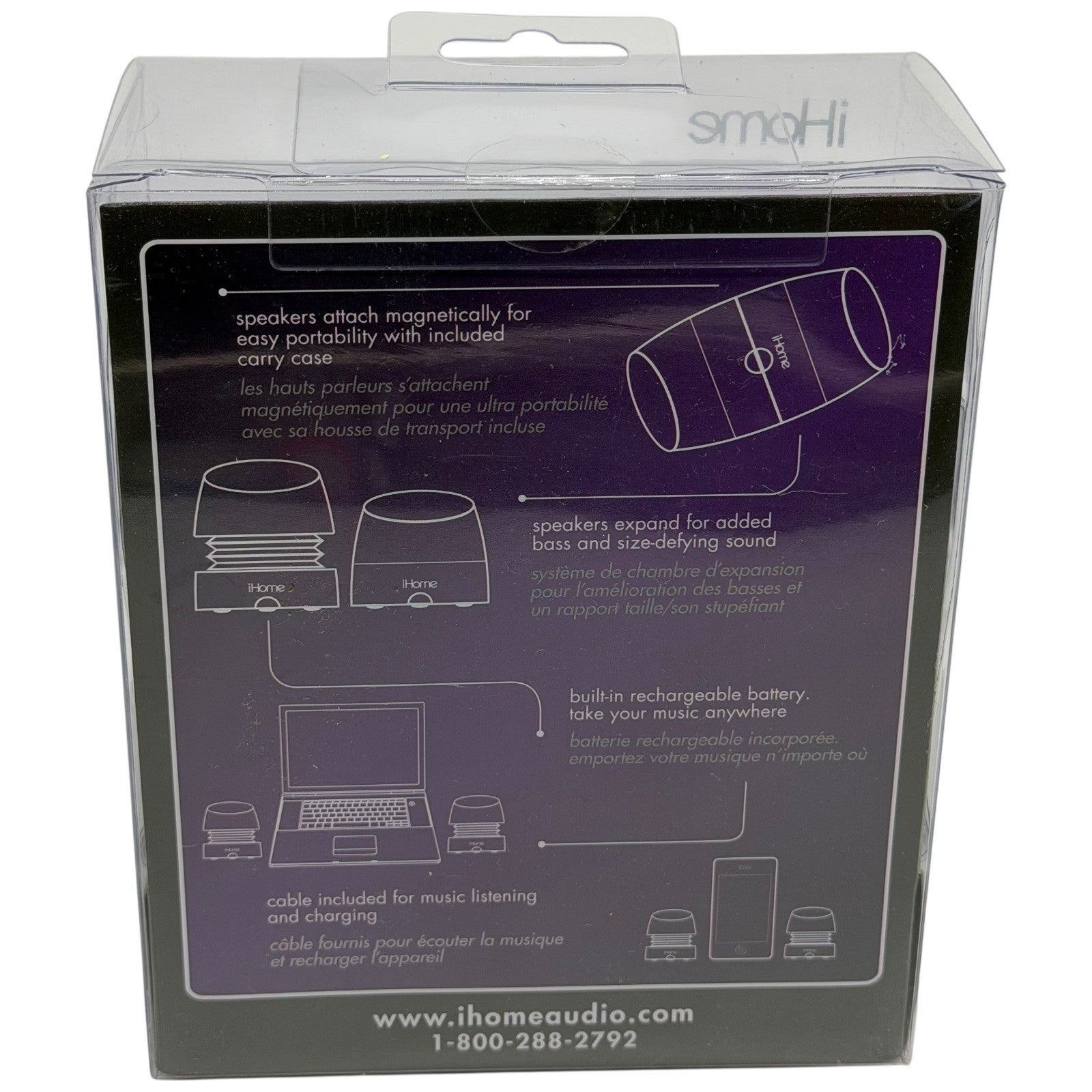 iHome Rechargeable Mini Portable Speakers iPod iPhone Mac PC Explosive Sound