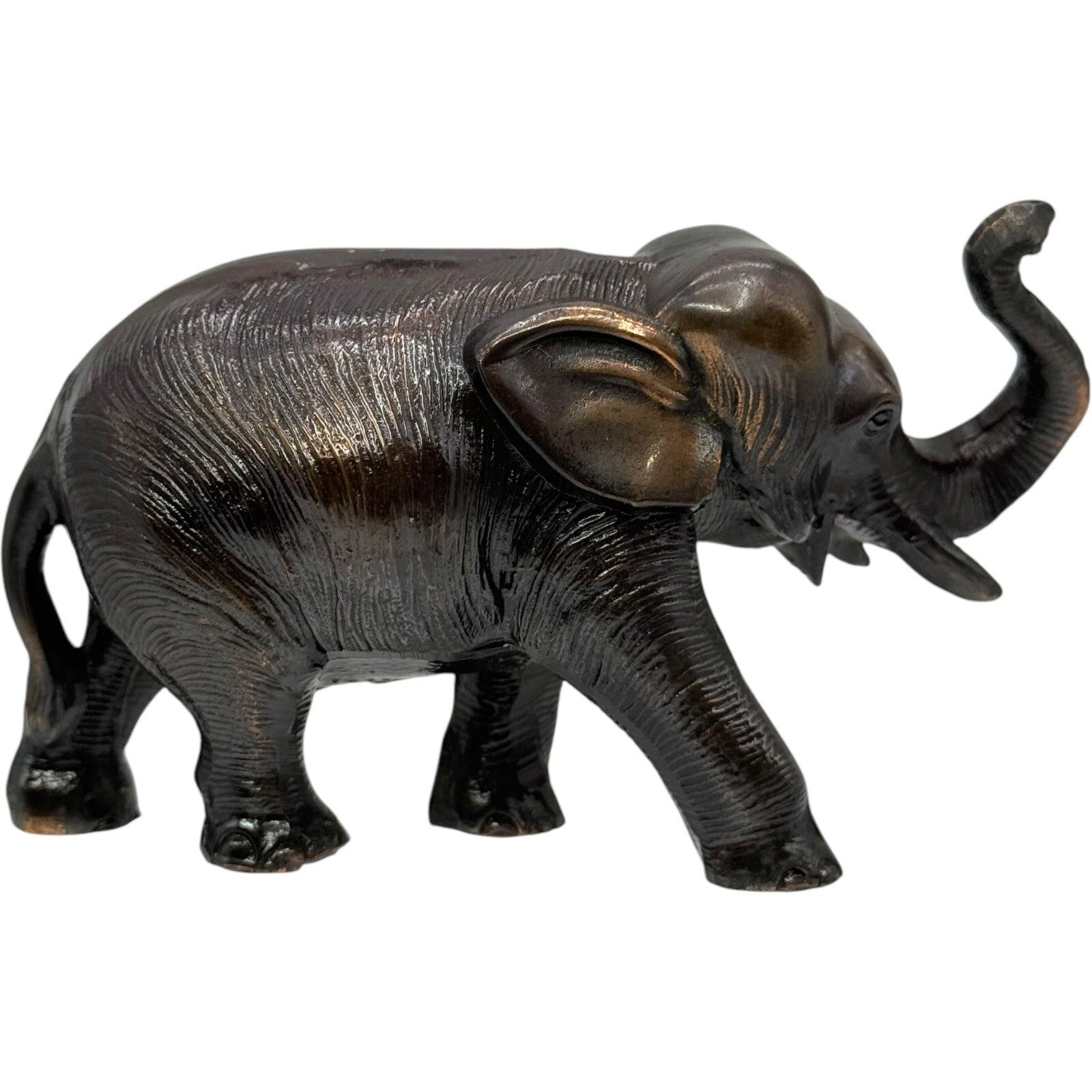 Elephant Statue Figurine Home Decor Trunk Up Good Luck Bronze Finish