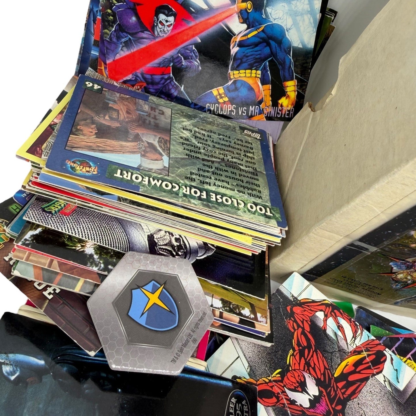 Mixed Lot Trading Cards Marvel Valiant DC Pokemon Digimon Image Impel Skybox