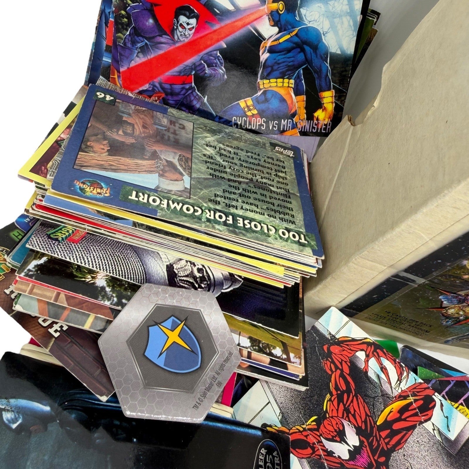 Mixed Lot Trading Cards Marvel Valiant DC Pokemon Digimon Image Impel Skybox