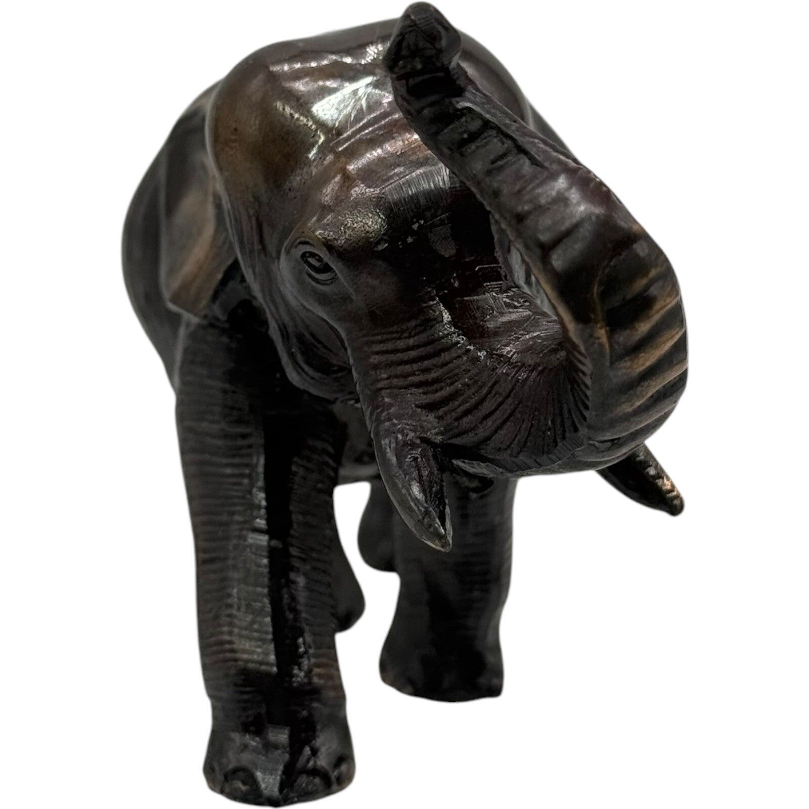 Elephant Statue Figurine Home Decor Trunk Up Good Luck Bronze Finish