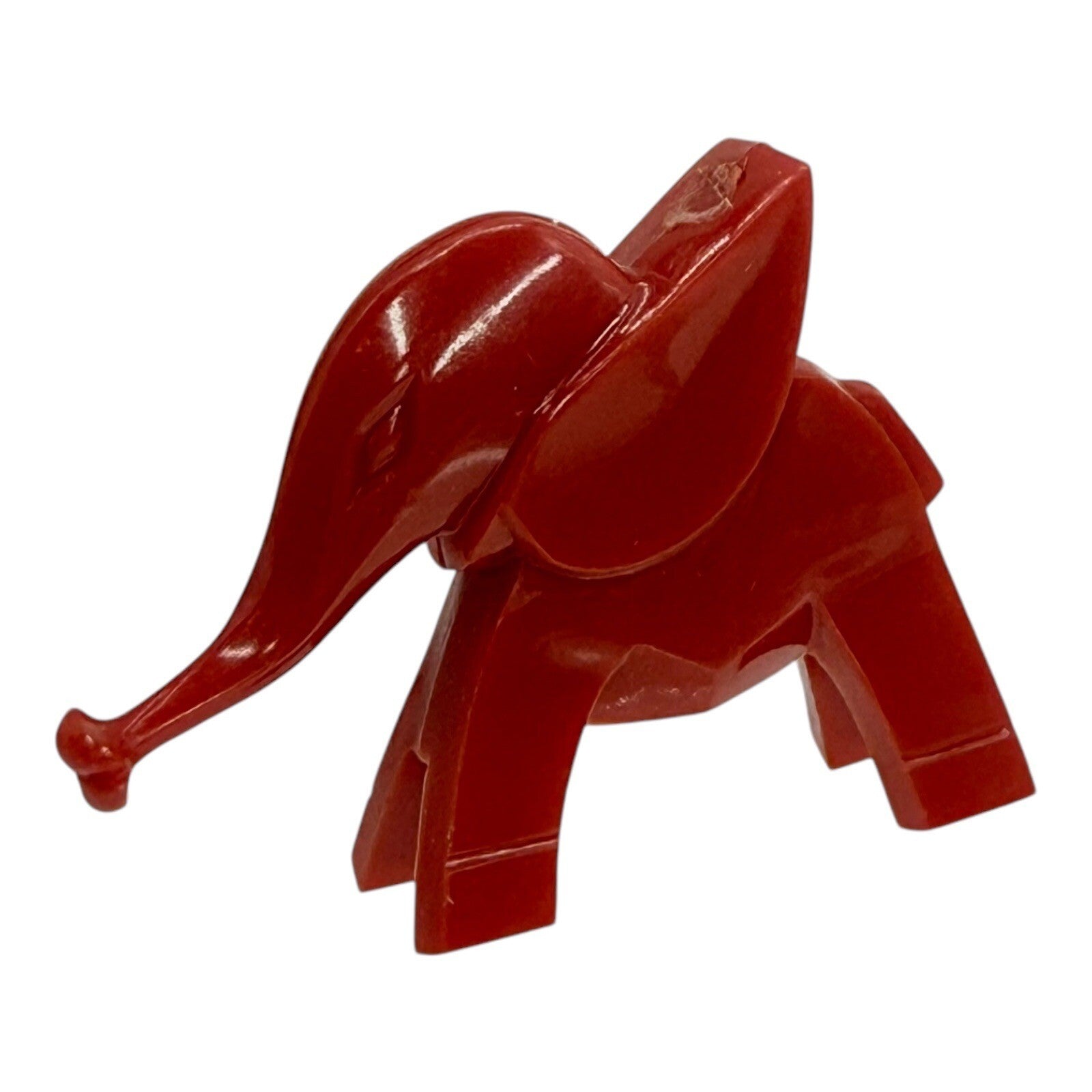 1936 Nosco Don Manning Art Deco Elephant Figurine - Red Vintage Plastic Toy
