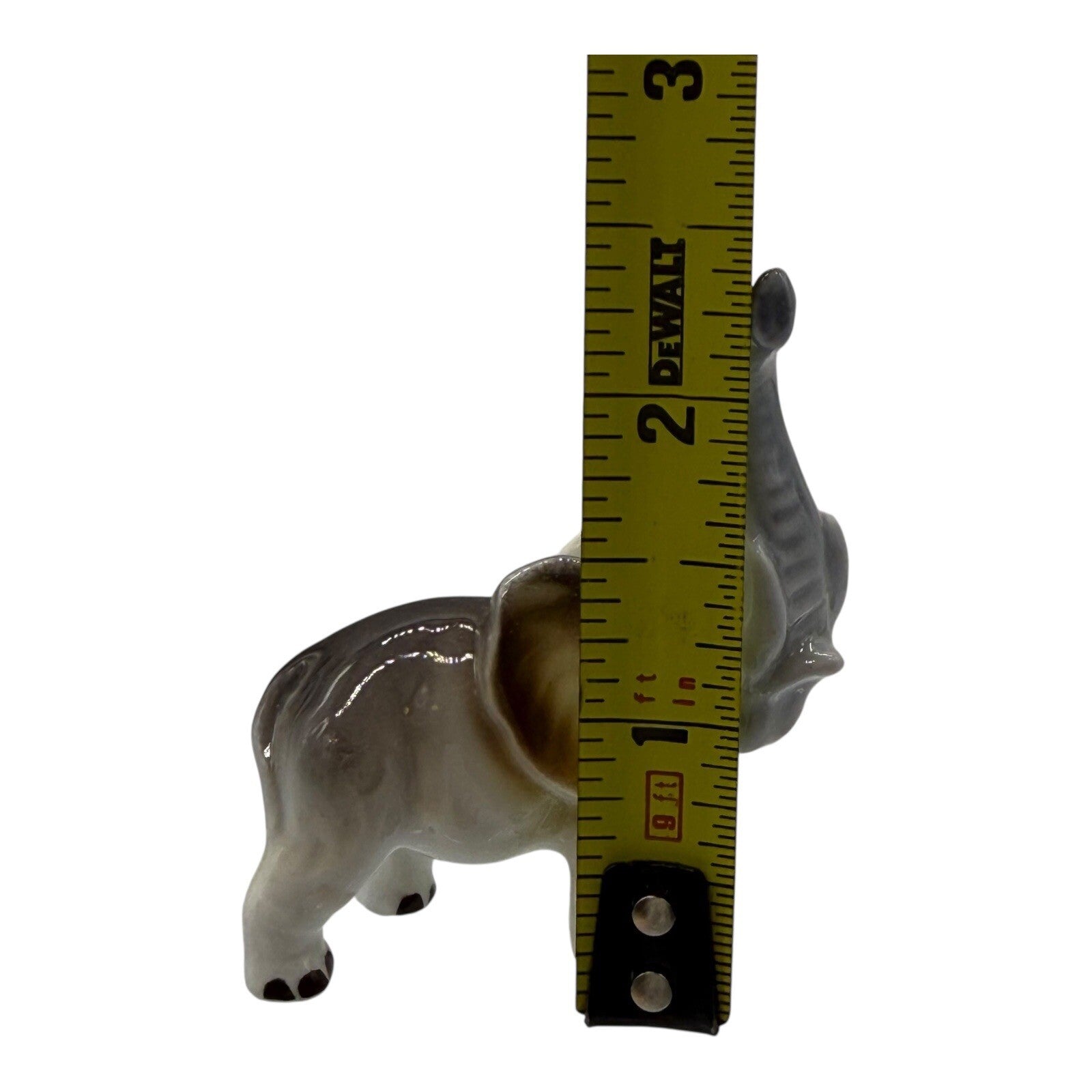 Elephant Figurine Trunk Up Ceramic Animal Statue Decor Collectible Gift