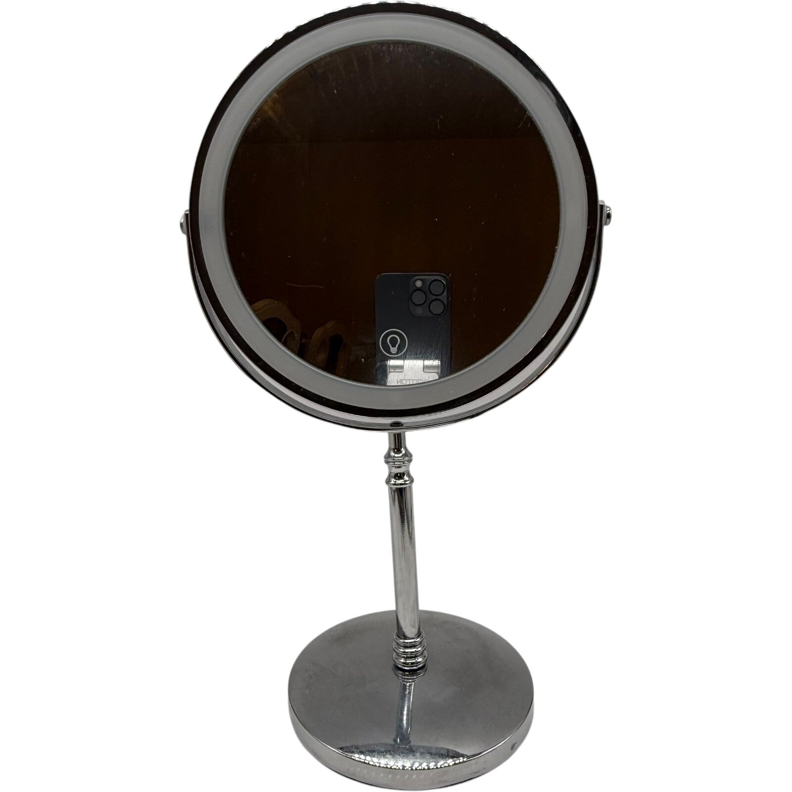 Large Lighted Makeup Mirror 8" Rechargeable 1X 10X Double Sided Vanity Mirror