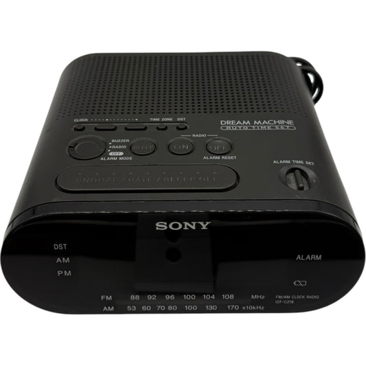 Sony Dream Machine ICF-C218 AM/FM Radio Alarm Clock – Black Vintage Digital