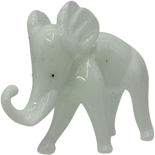 Glass Elephant Figurine, Hand Blown Art Glass, Animal Collectible, Small