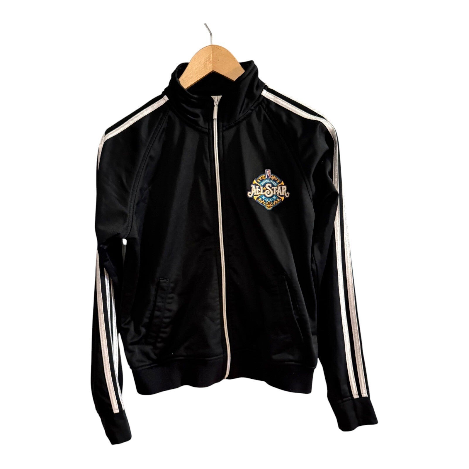 Adidas NBA All-Star 2008 Track Jacket Full Zip Black White Stripe