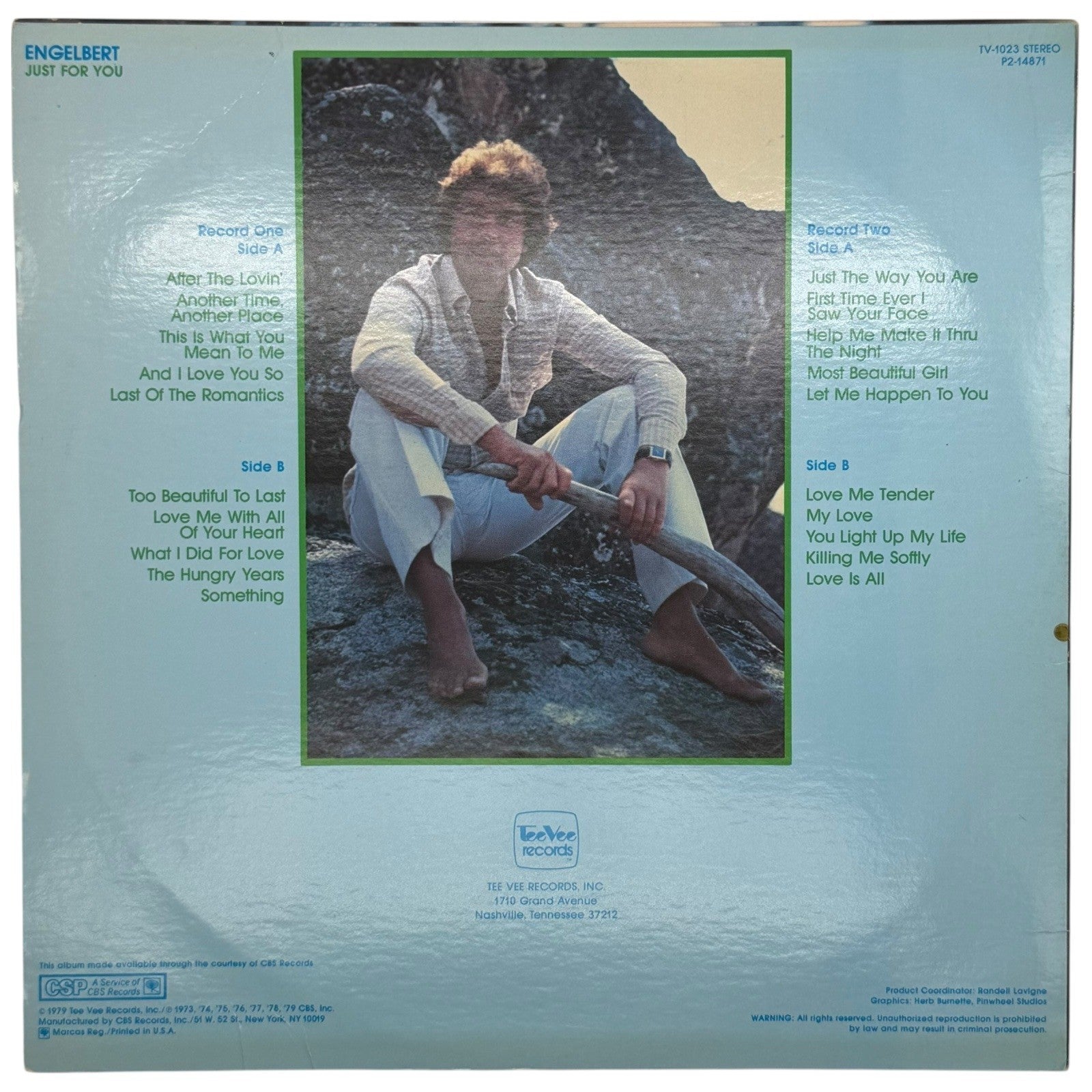 Engelbert Humperdinck Just For You Vinyl Record Album LP CSP Records 1979