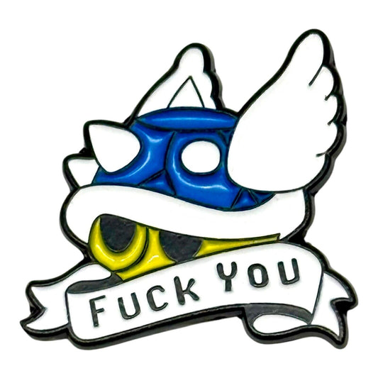 Mario Kart Blue Shell "F*** You" Enamel Pin