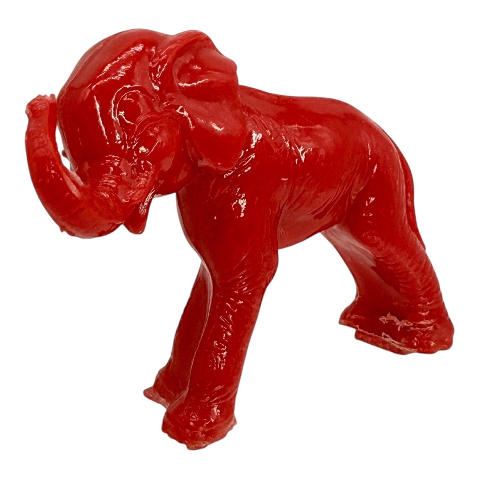Red Elephant Figurine Statue Animal Collectible Home Decor Display Small