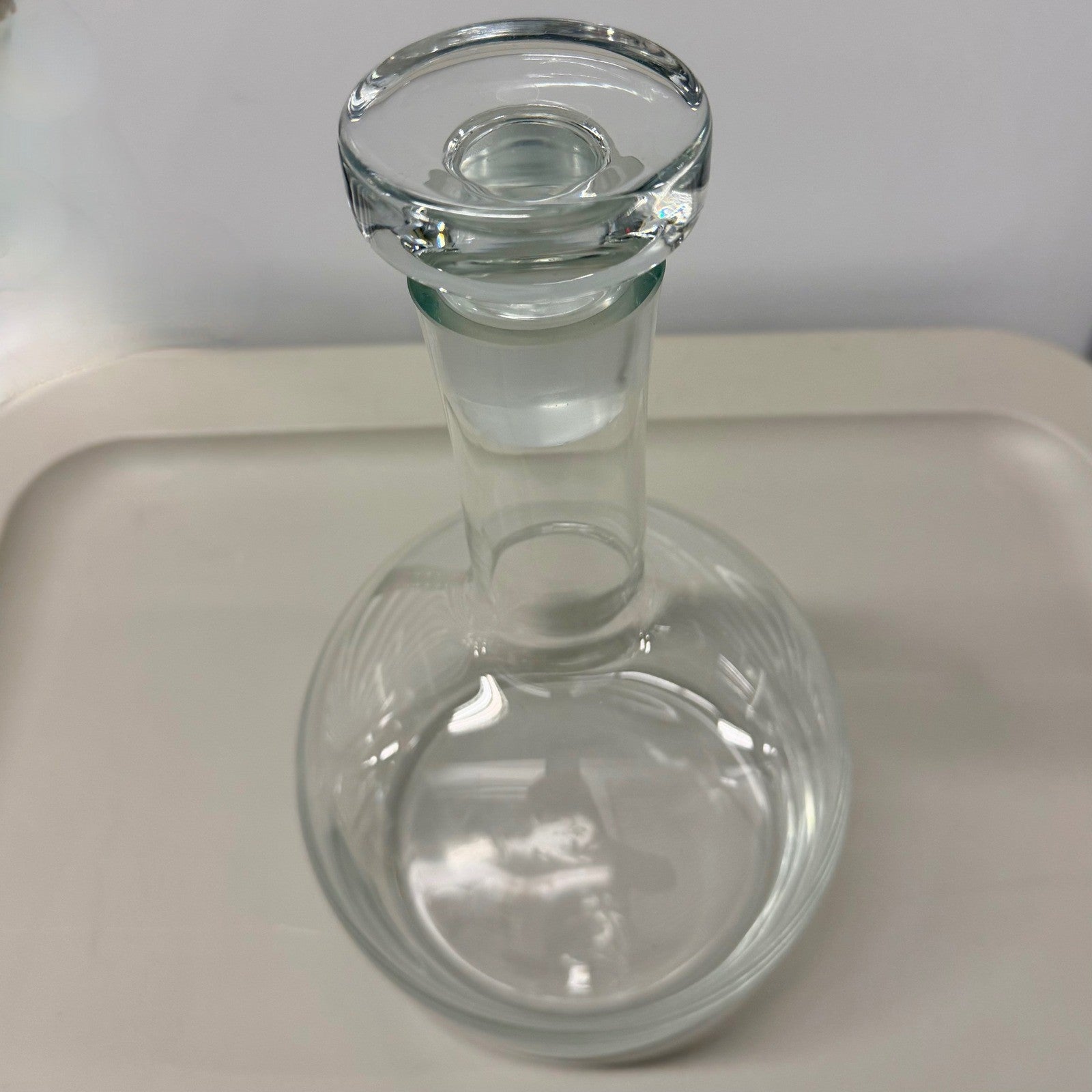 Clear Glass Round Decanter With Stopper Barware Serving