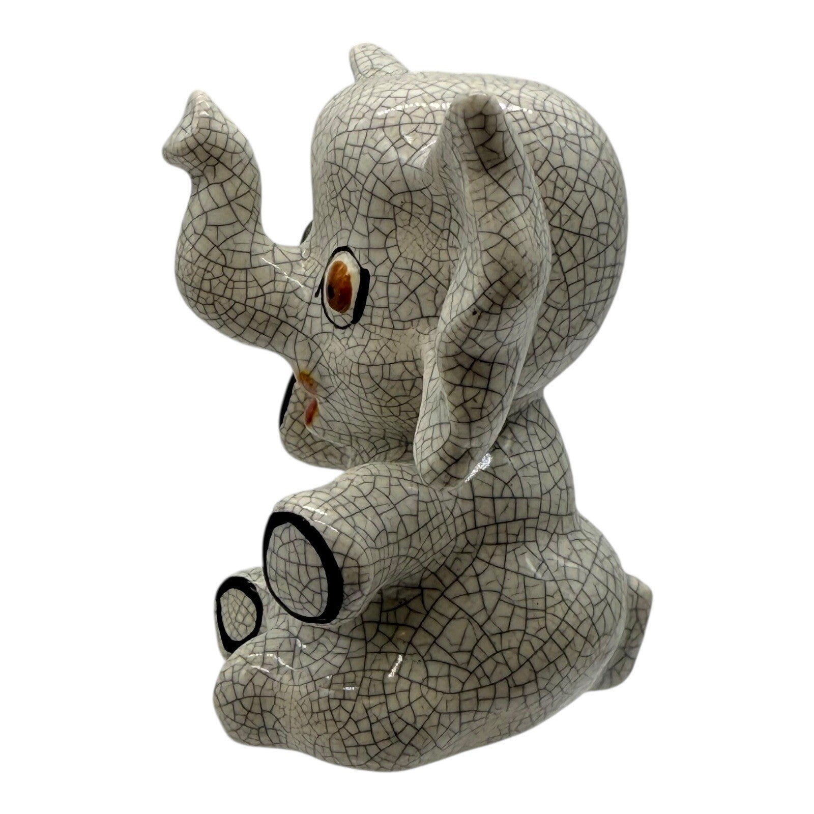 Vintage Crackle Glaze Elephant Salt & Pepper Shakers – Made in Japan No Stoppers