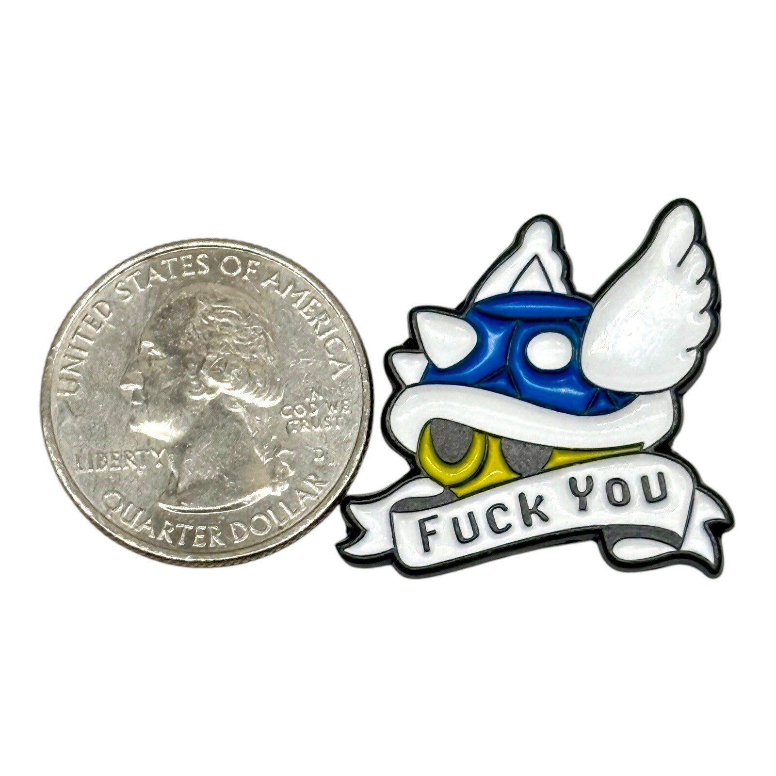 Mario Kart Blue Shell "F*** You" Enamel Pin