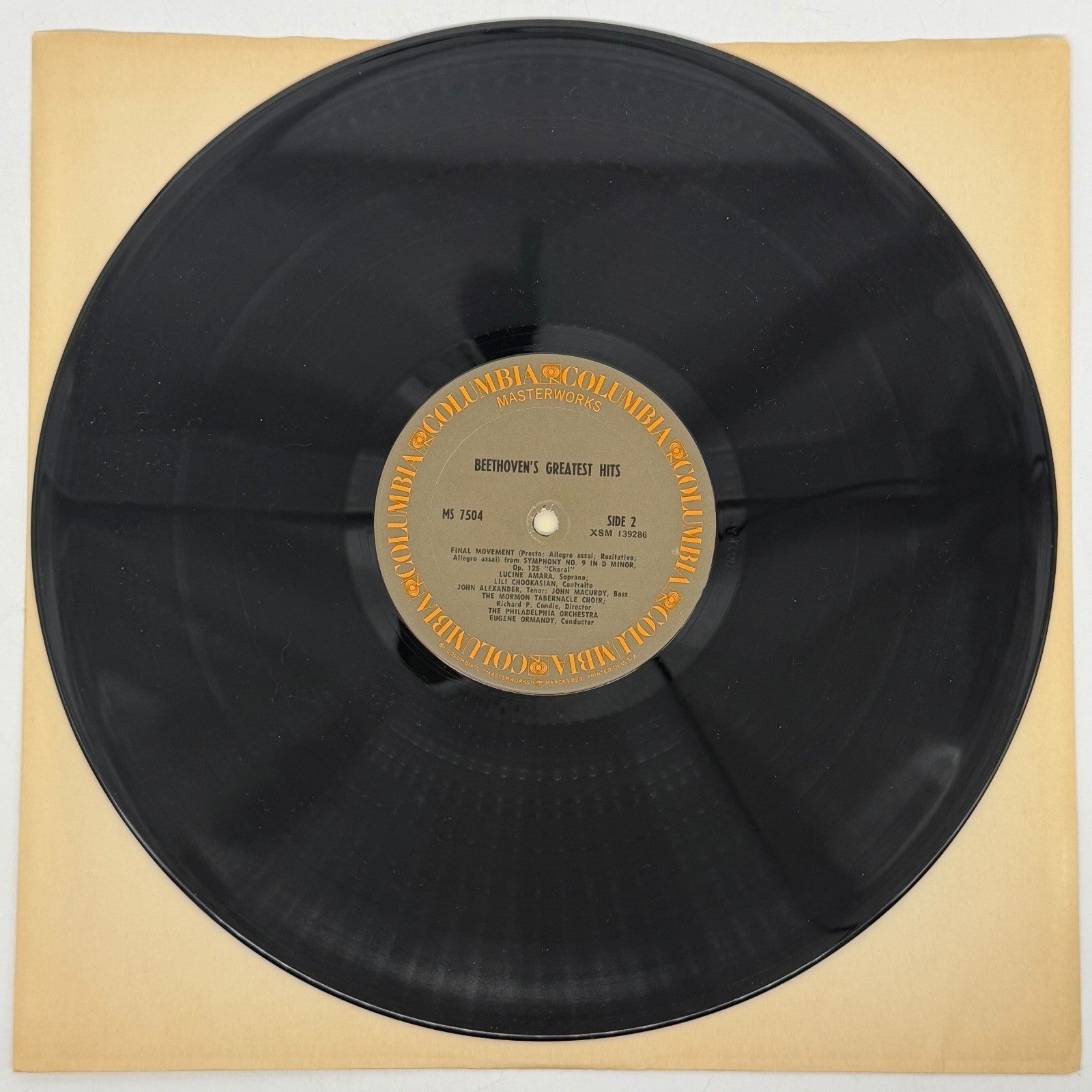 Beethovens Greatest Hits Vinyl Record Columbia Masterworks 7504 Classical Music