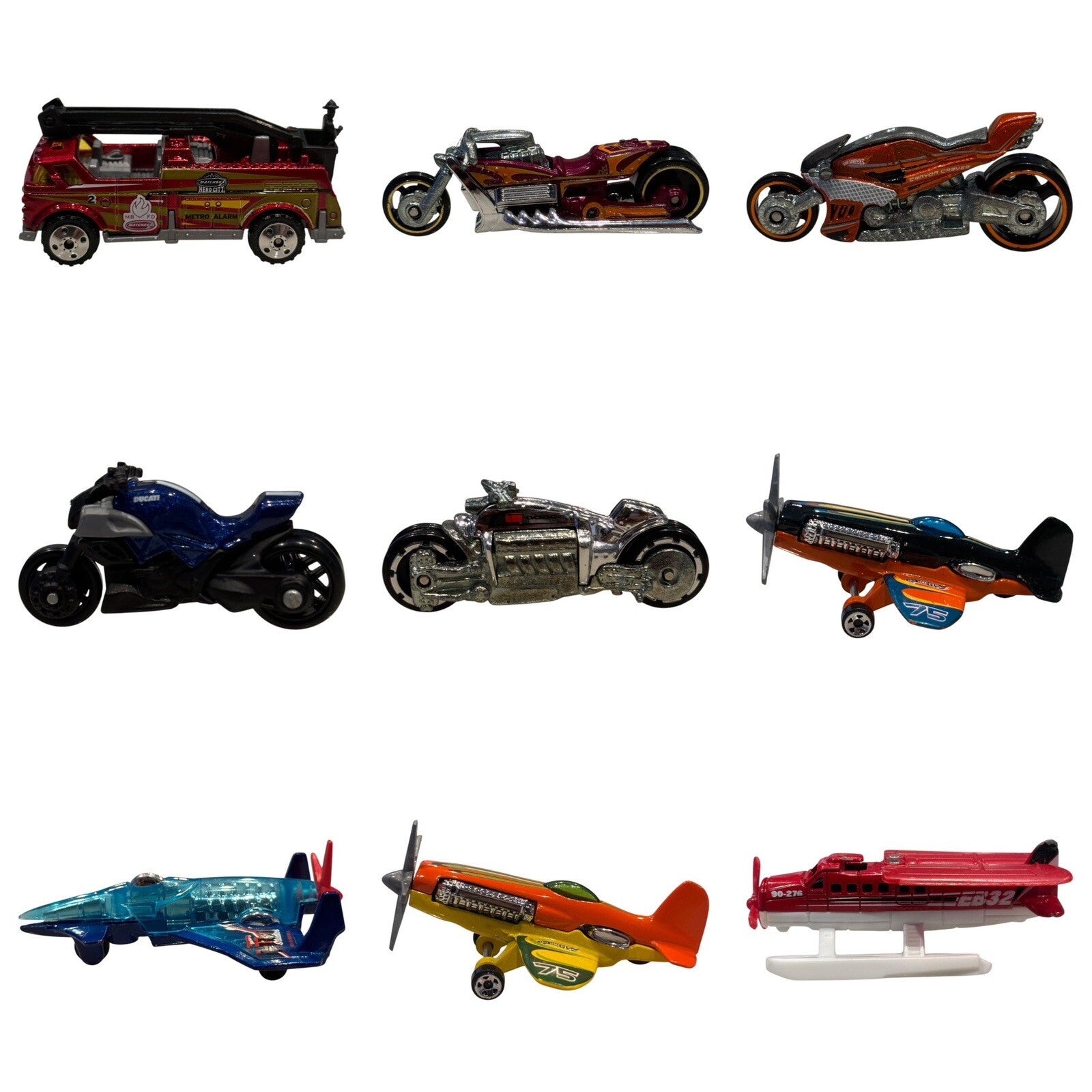 18 Loose Diecast Car Plane Bike Lot - Hot Wheels Matchbox Collection VTG Modern