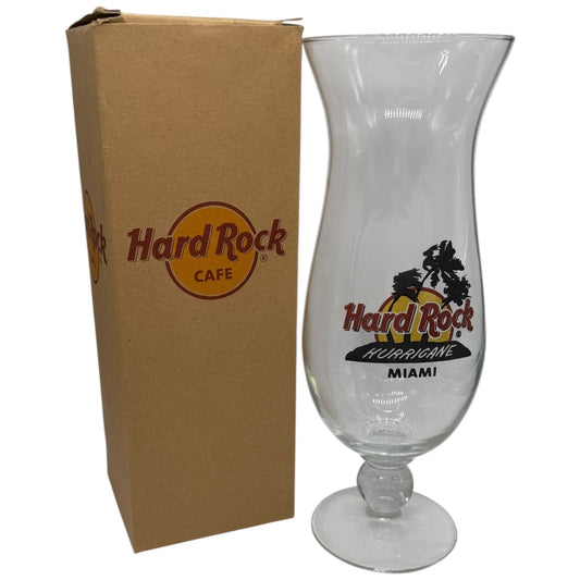 Hard Rock Cafe Miami Hurricane Glass With Box Collectible Barware