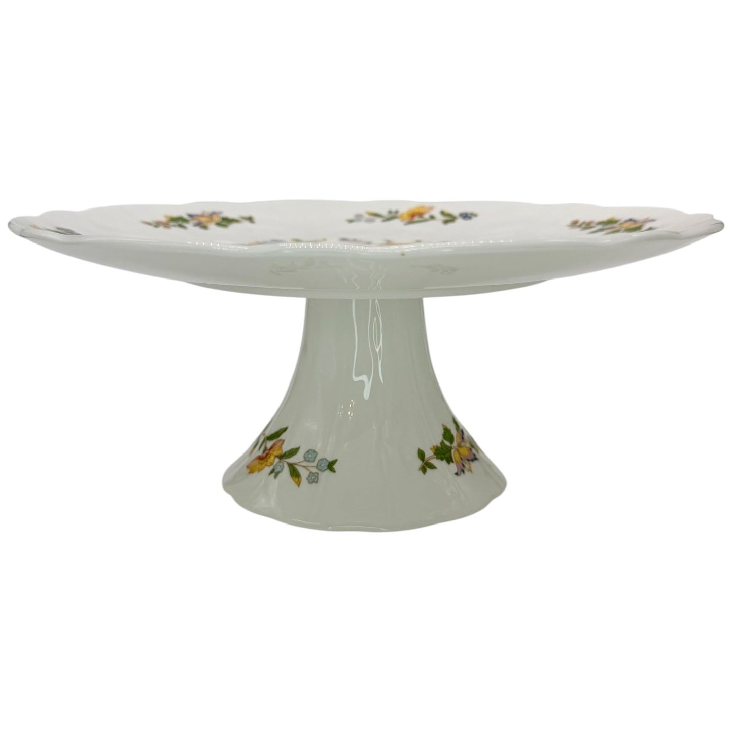 Aynsley Cottage Garden Fine Bone China Footed Cake Stand Floral Butterfly