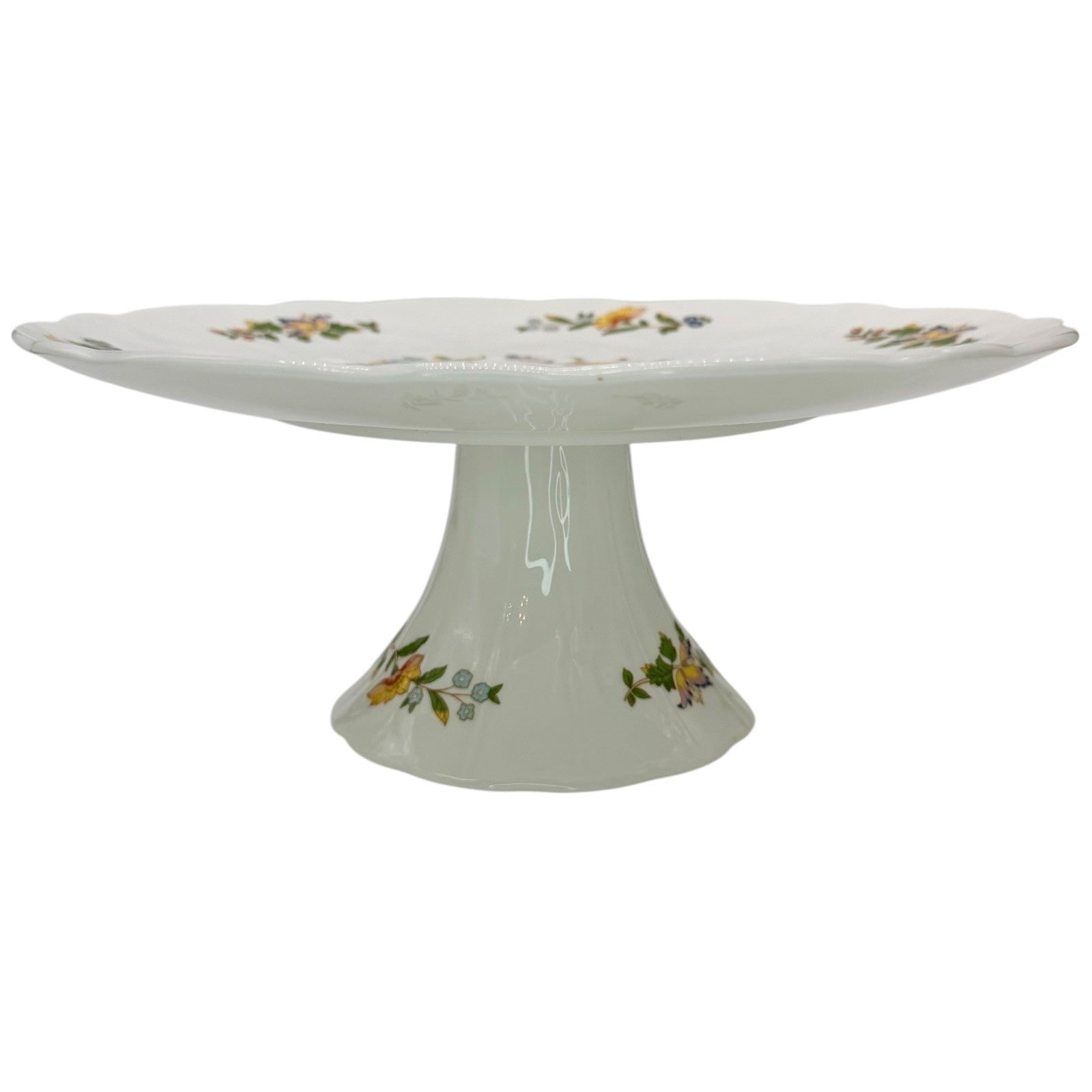 Aynsley Cottage Garden Fine Bone China Footed Cake Stand Floral Butterfly