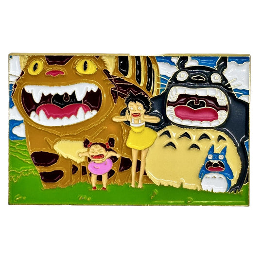 Totoro Anime Characters Shout for Joy! Enamel Pin