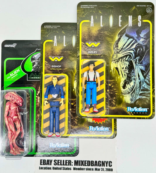 New Aliens Super7 ReAction Aliens Figure 3pcs Lot Action Figure Horror Movie