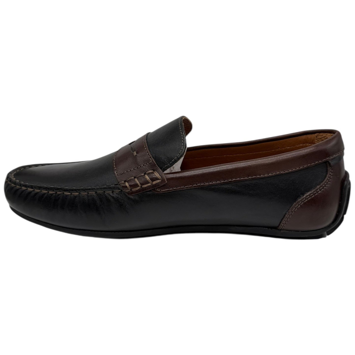 Johnston & Murphy Mens Penny Loafer Driving Shoes Black Brown Leather Size 8.5 M