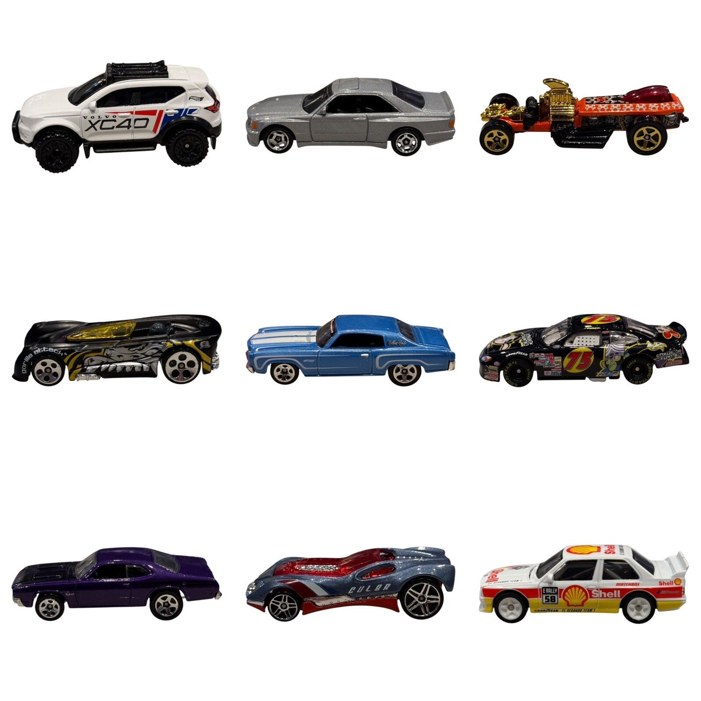 18 Loose Diecast Cars Hot Wheels Matchbox Lot Vintage & Modern Mixed Collection