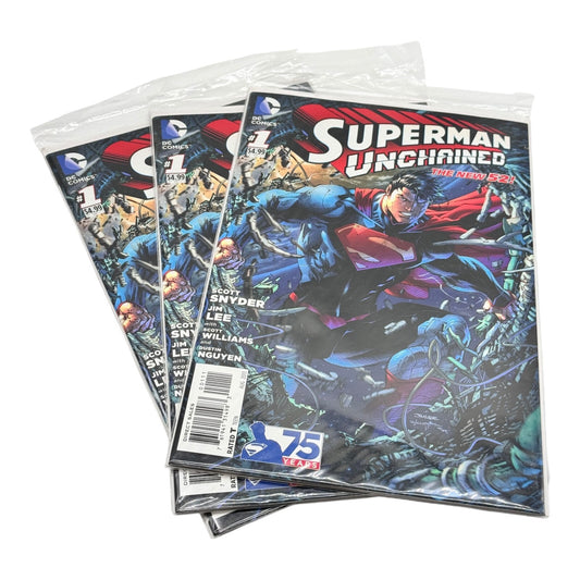 Superman Unchained #1 DC COMICS - THE NEW 52! - AUGUST 2013 - 75 YEARS Lot of 3