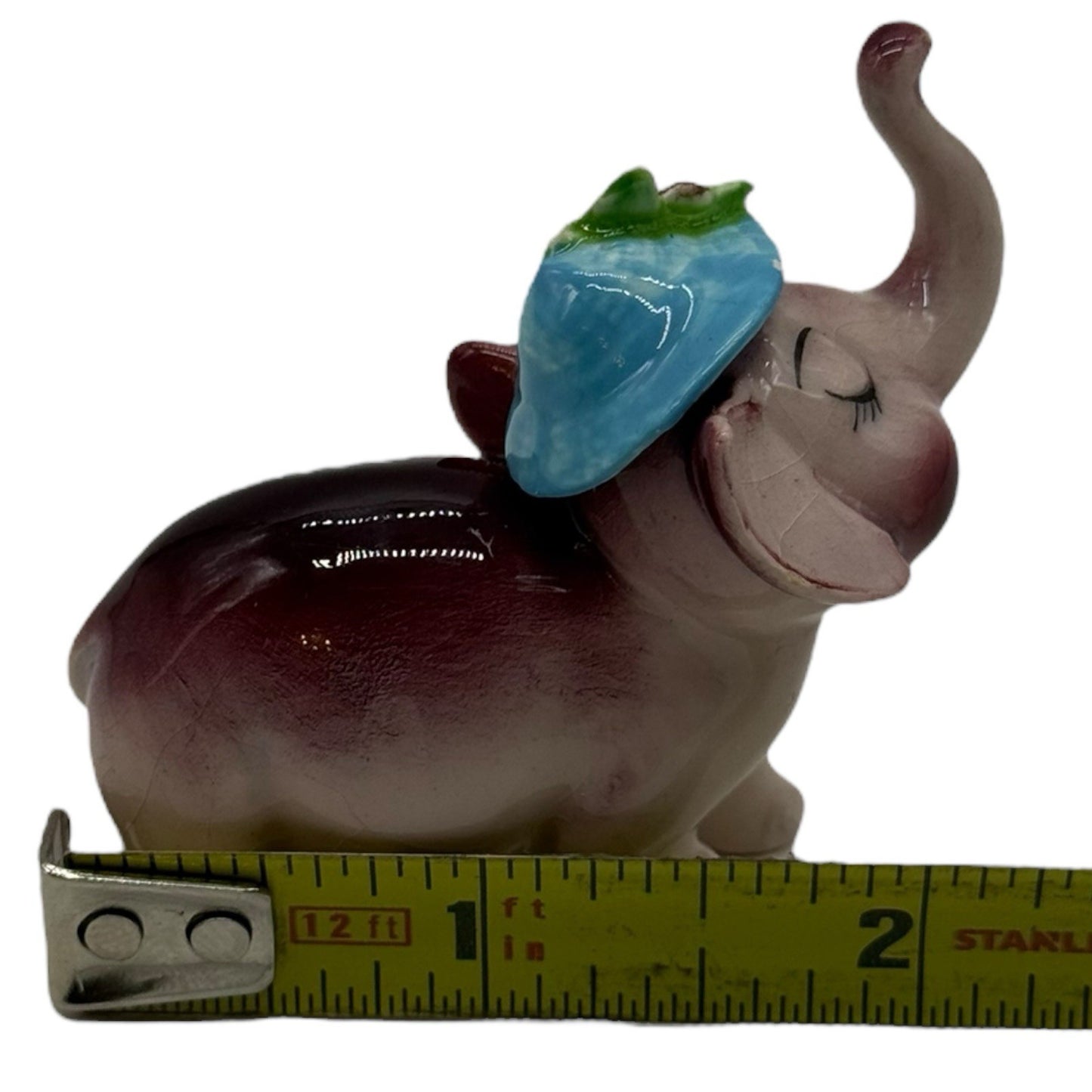Rare Vintage Ceramic Anthropomorphic Elephant Family Figurines Complete 3 Pc Set