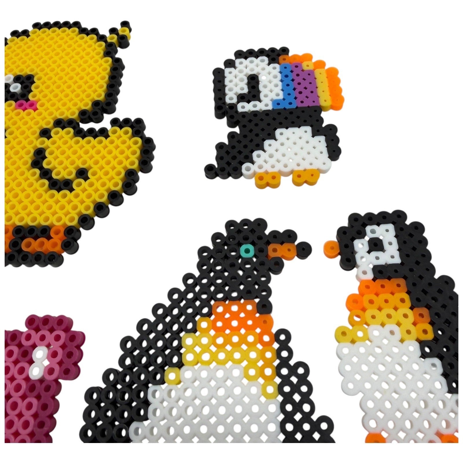 Perler Bead Art Kit Cute Animals Deer Duck Penguins Stitch Kirby Tree Craft
