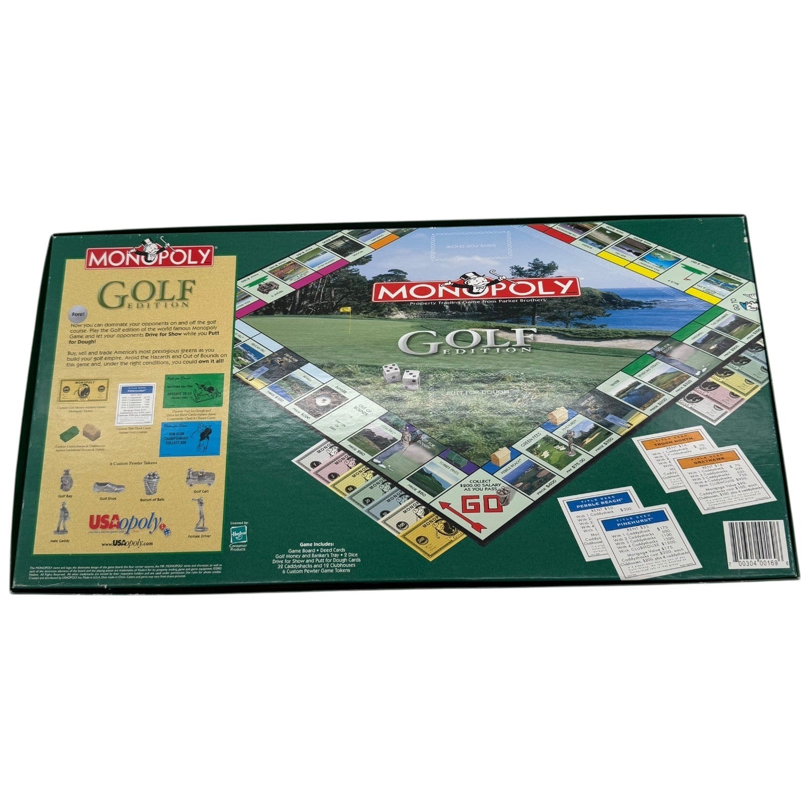 Monopoly Golf Edition Board Game Parker Brothers USAopoly Complete Pebble Beach