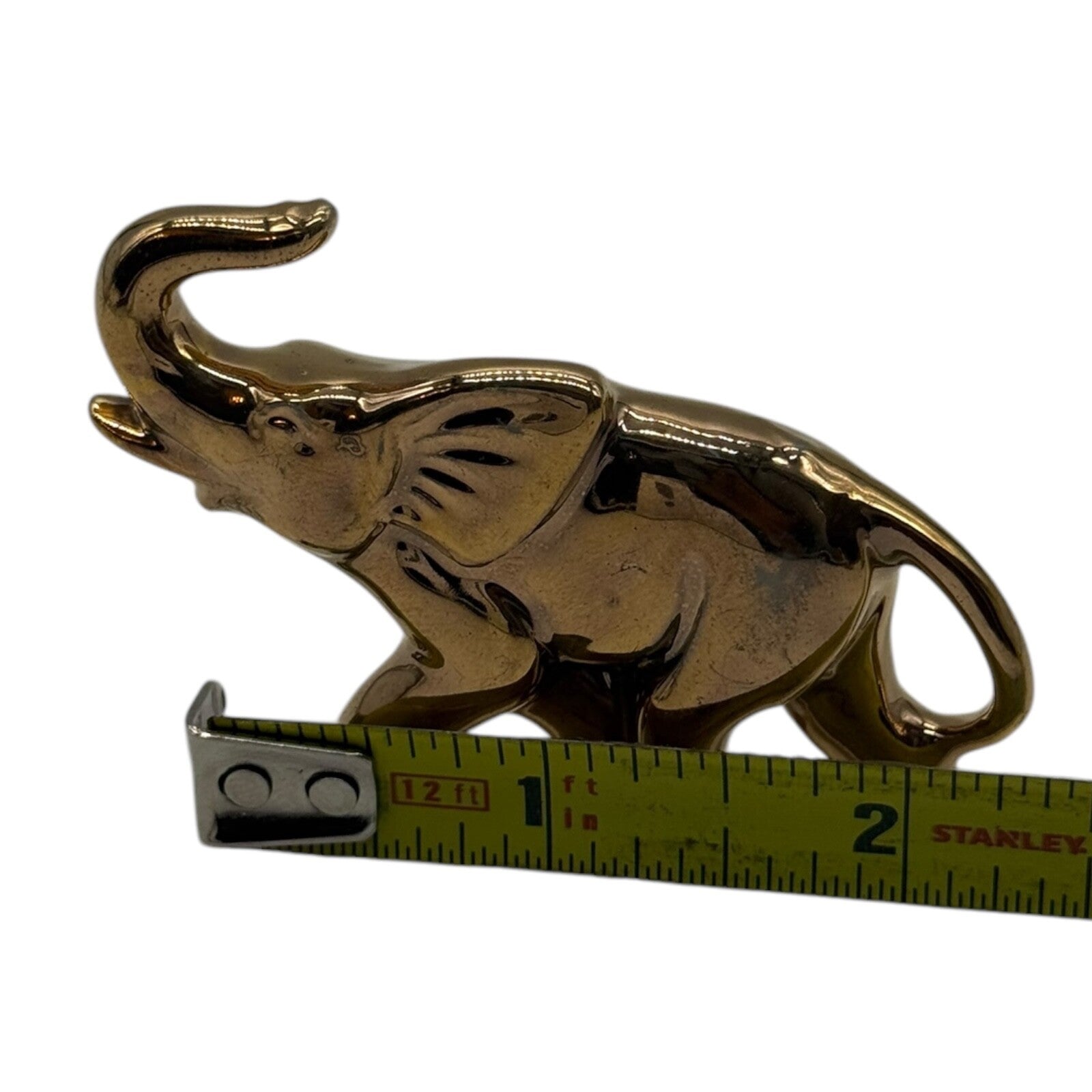 Vintage Gold Ceramic Elephant Family Figurines 3 Pc Set Display Japan