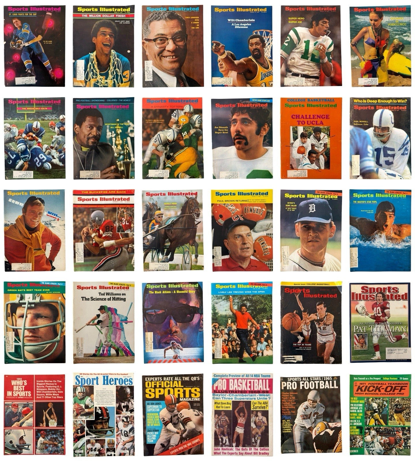 Vintage Sports Magazines Lot 1964–2004 Sports Illustrated College Kickoff 31pcs
