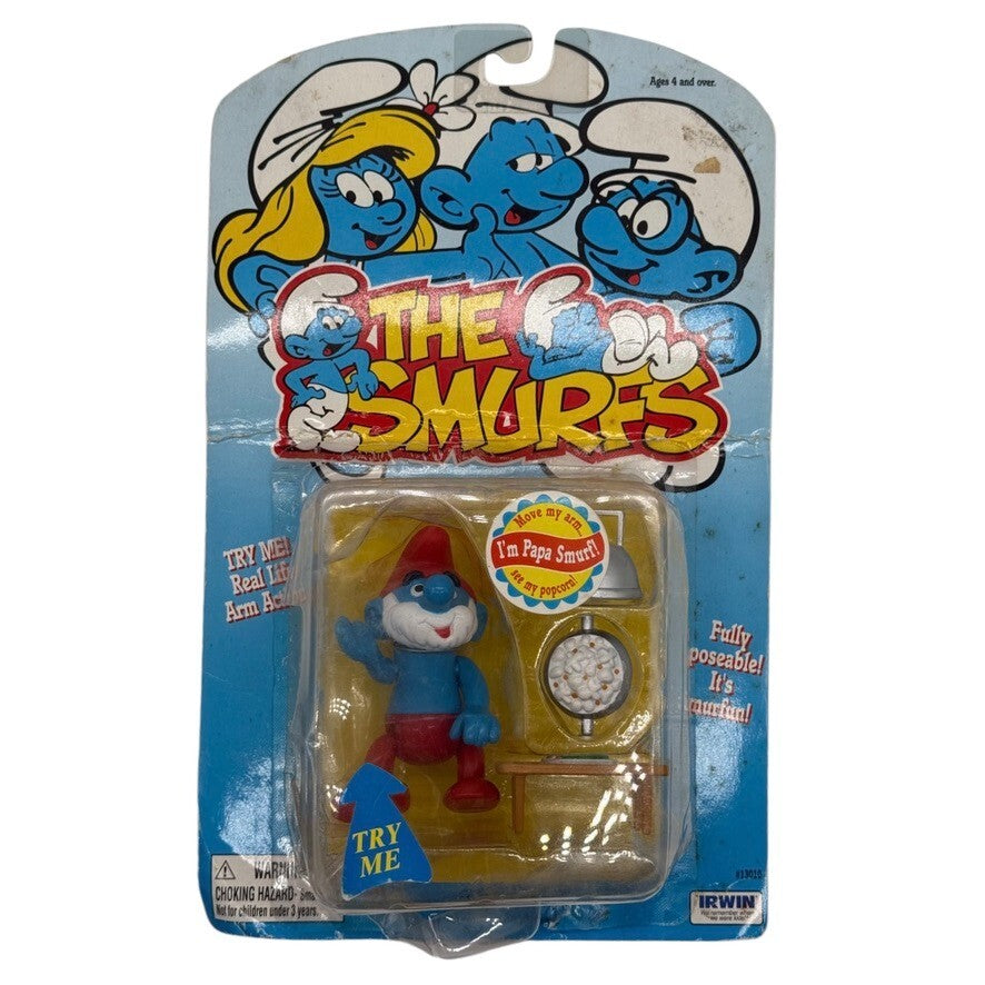 The Smurfs I’m Papa Smurf 1996 Irwin Posable Action Figure — Vintage Collectible