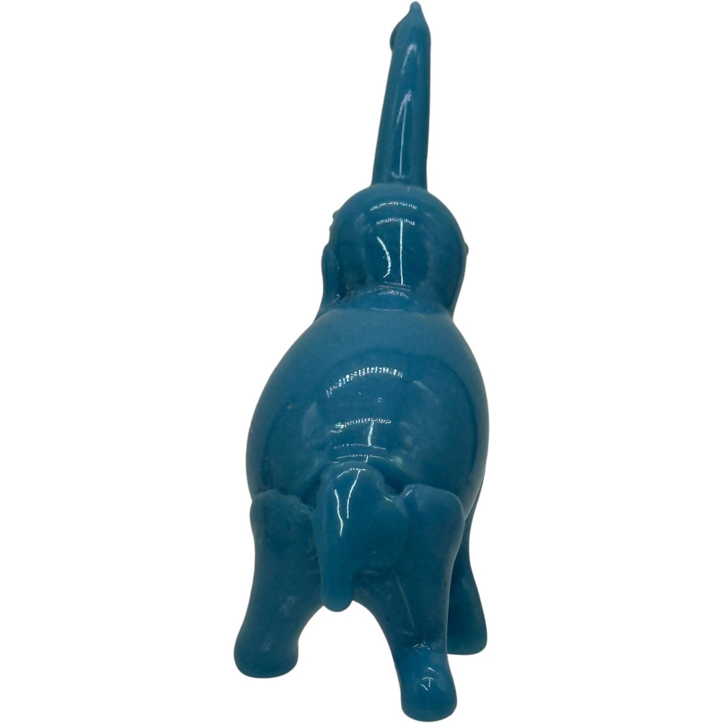 Blue Elephant Figurine Trunk Up Good Luck Charm Home Decor Display Small