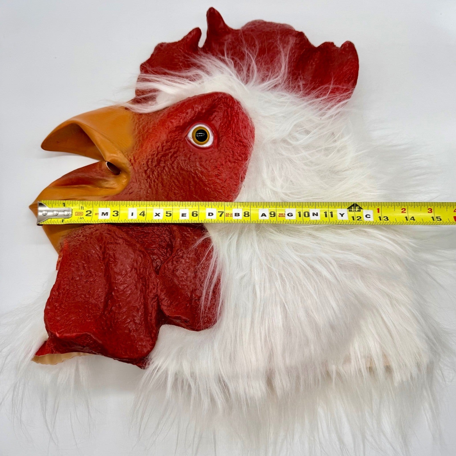Rooster Mask Funny Adult Halloween Costume Prop Red White Fur